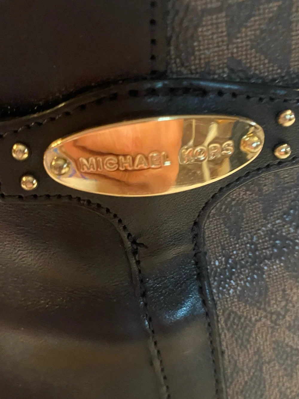 Michael Kors Black Leather Logo-Trim Ankle Booties